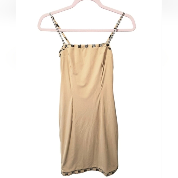 MISBHV Beige Monogram Spaghetti Mini Dress Women’s Size XS - Picture 7 of 14